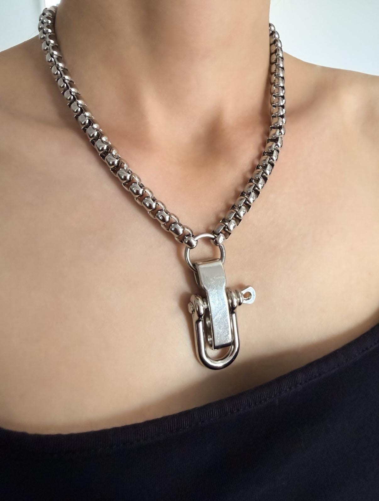 Industrial Clasp Pendant Necklace