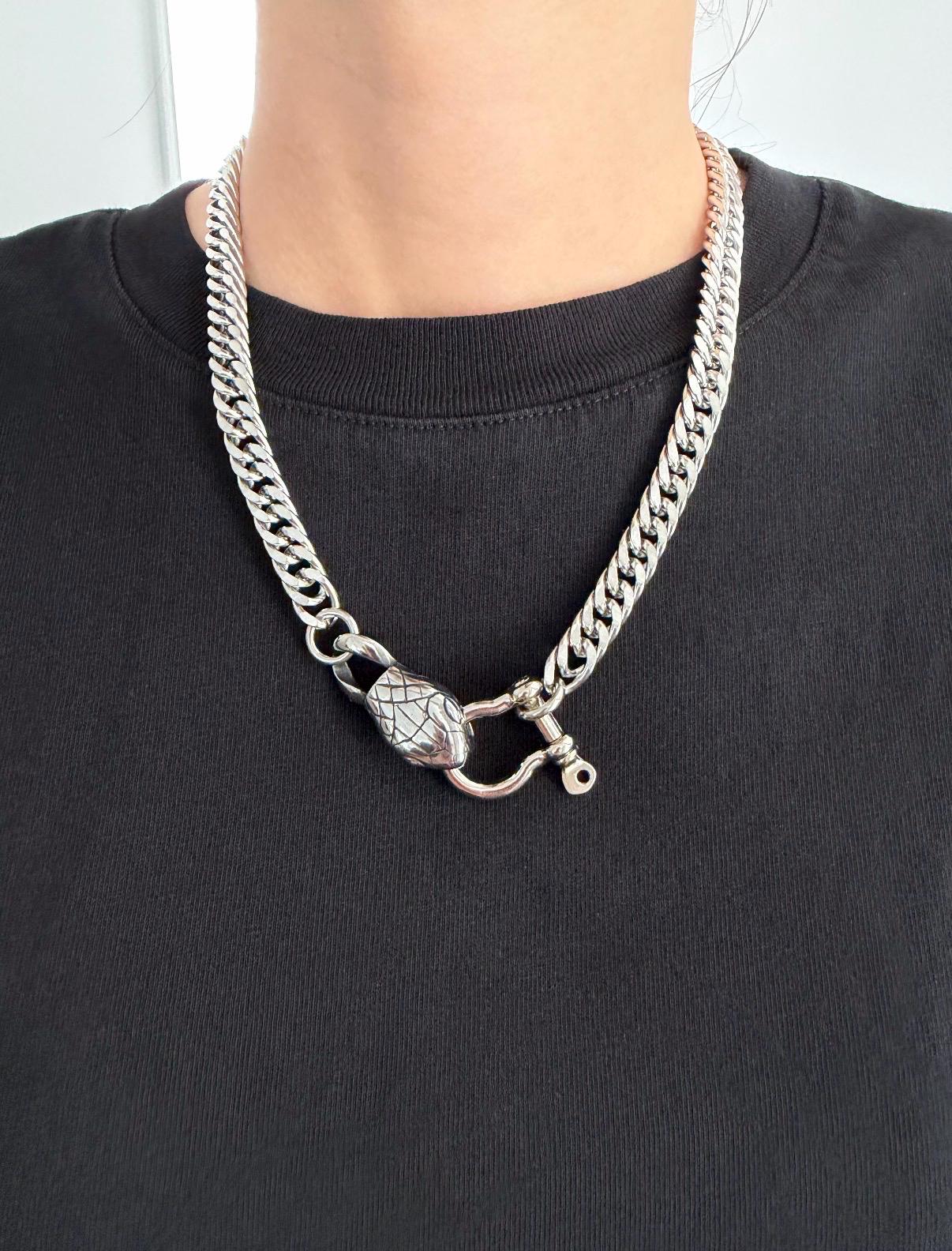 Snake Charm Industrial Chain Necklace