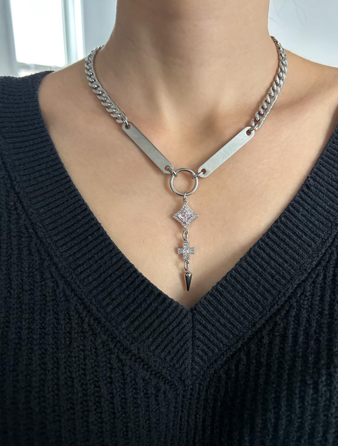 Rhinestone Spike Necklace