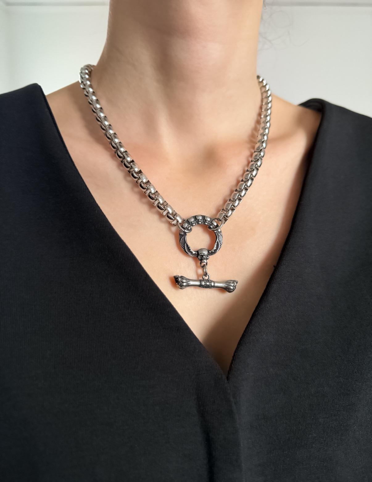 Skeleton Toggle Charm  Necklace