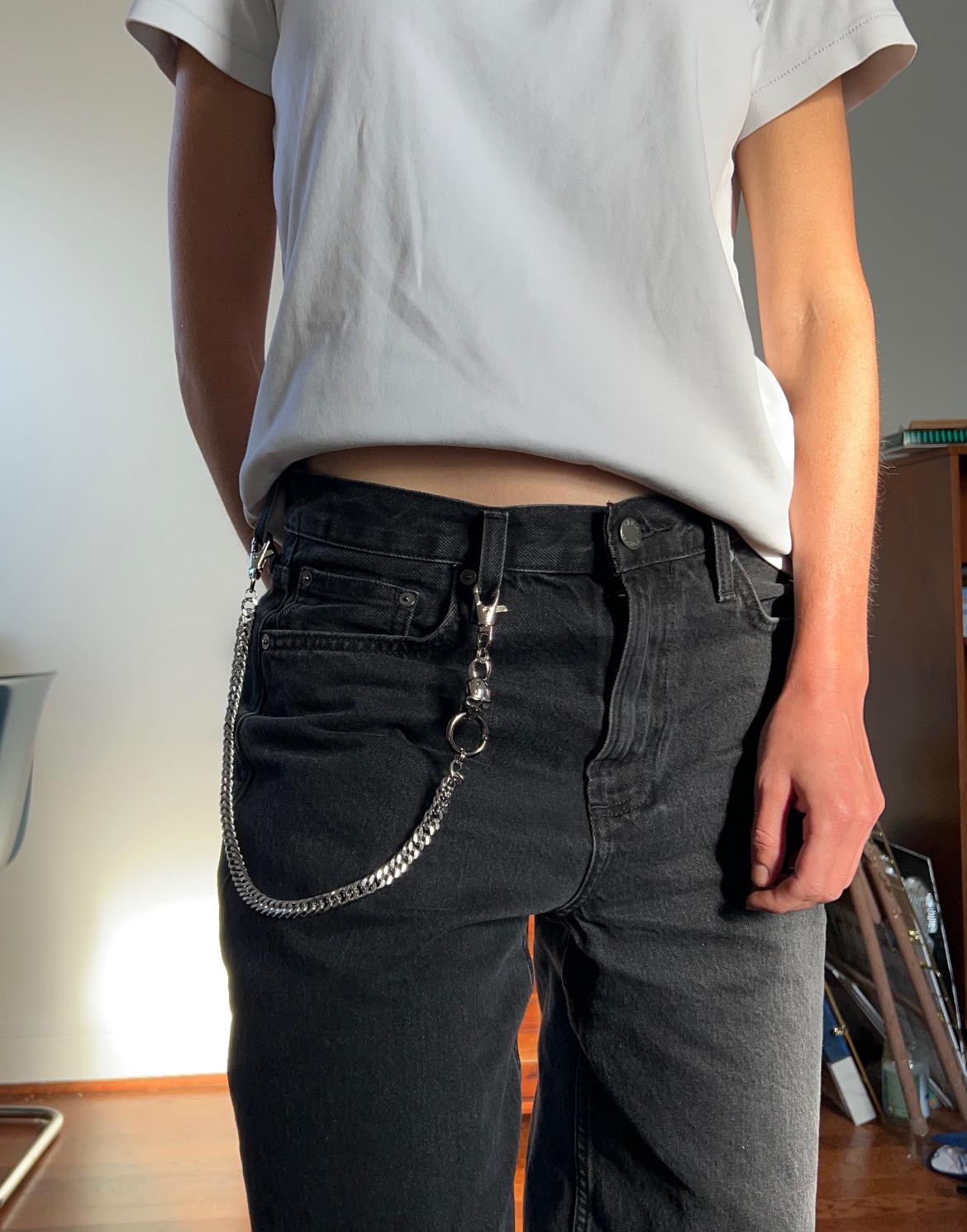 Skull Charm Belt Loop Pants Chain