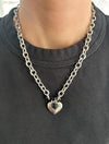 Devil Horns Black Heart Charm Alternative Necklace