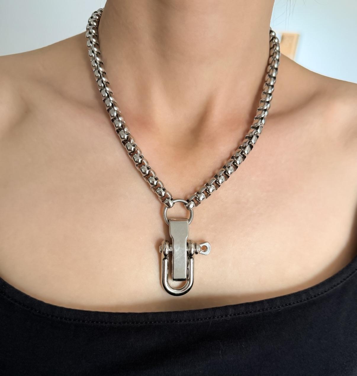 Industrial Clasp Pendant Necklace