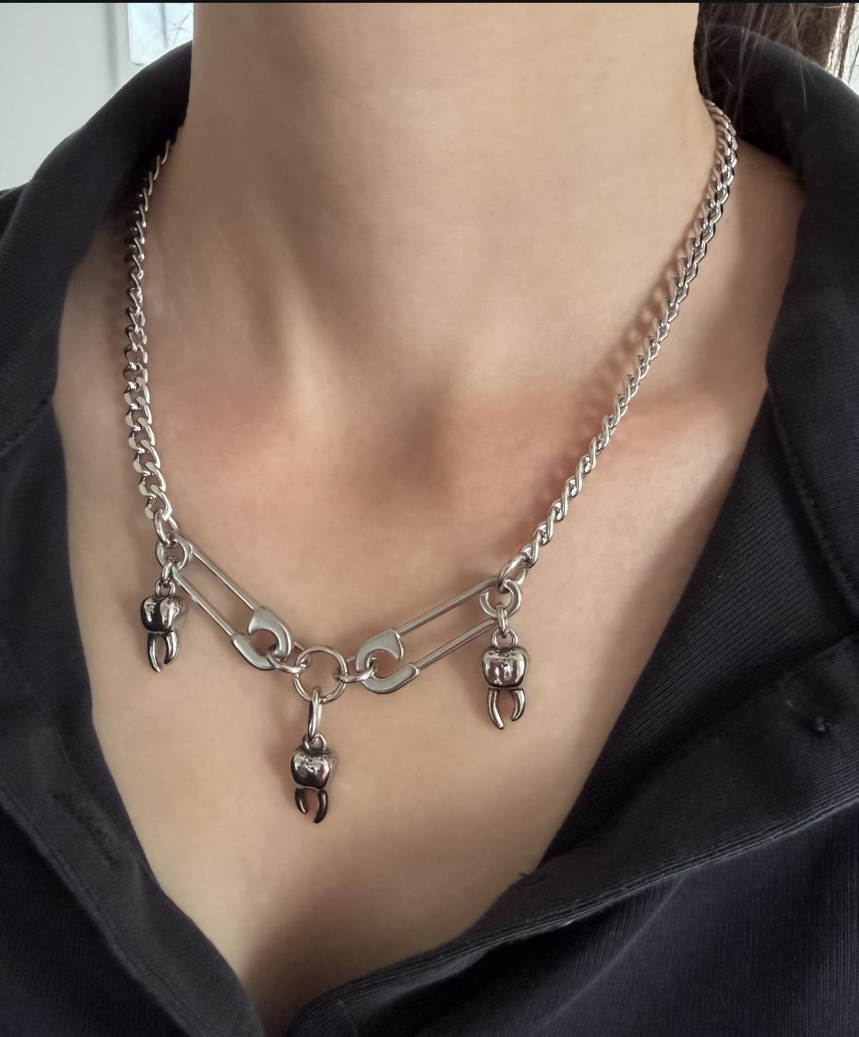 Silver Tooth Charm Necklace