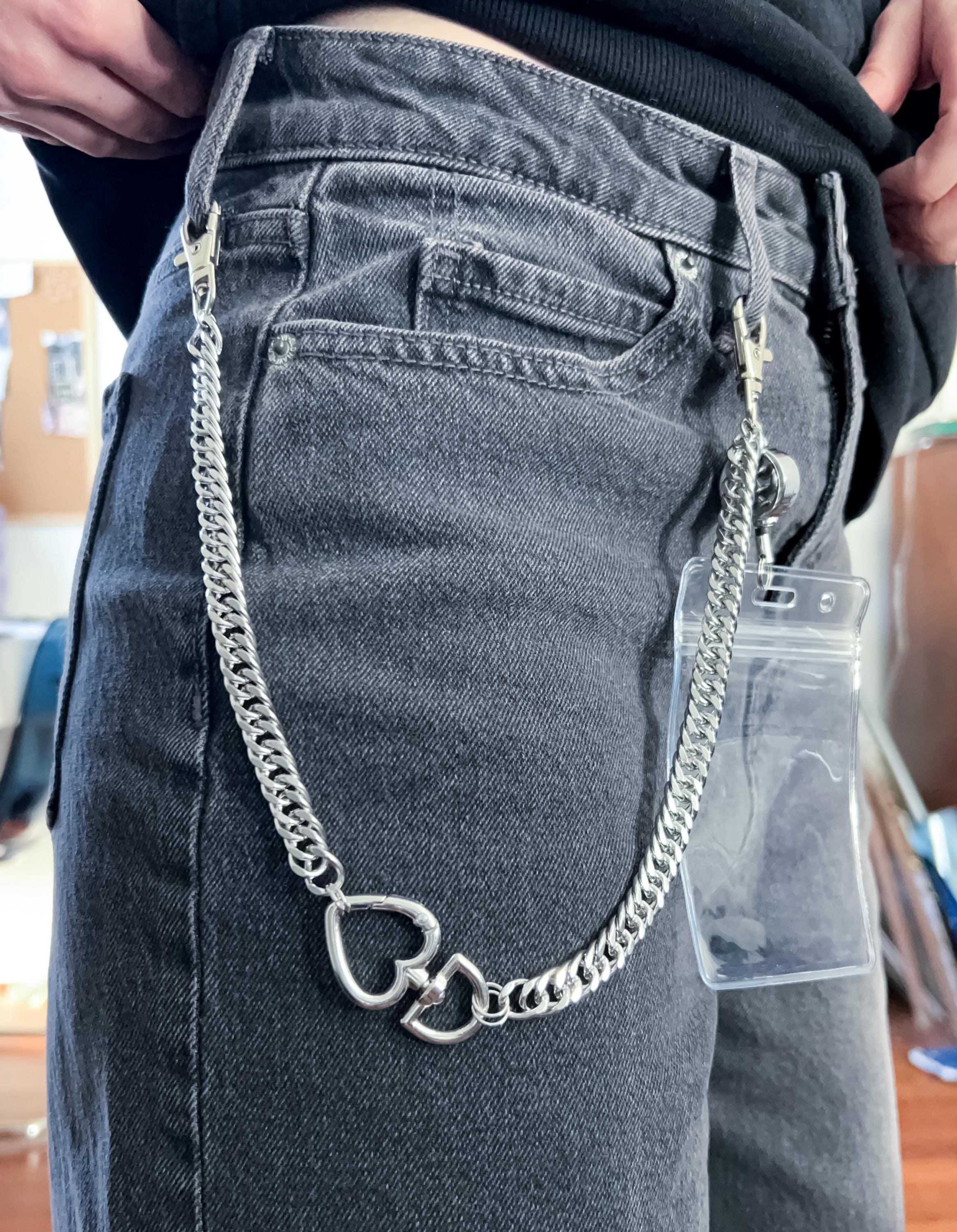 Heart Carabiner ID Badge Holder Pants Chain