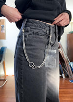 Heart Carabiner ID Badge Holder Pants Chain