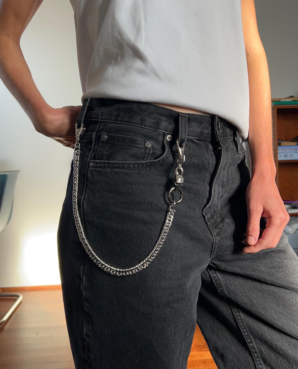 Skull Charm Belt Loop Pants Chain