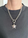 Silver Large Star Y2K Necklace