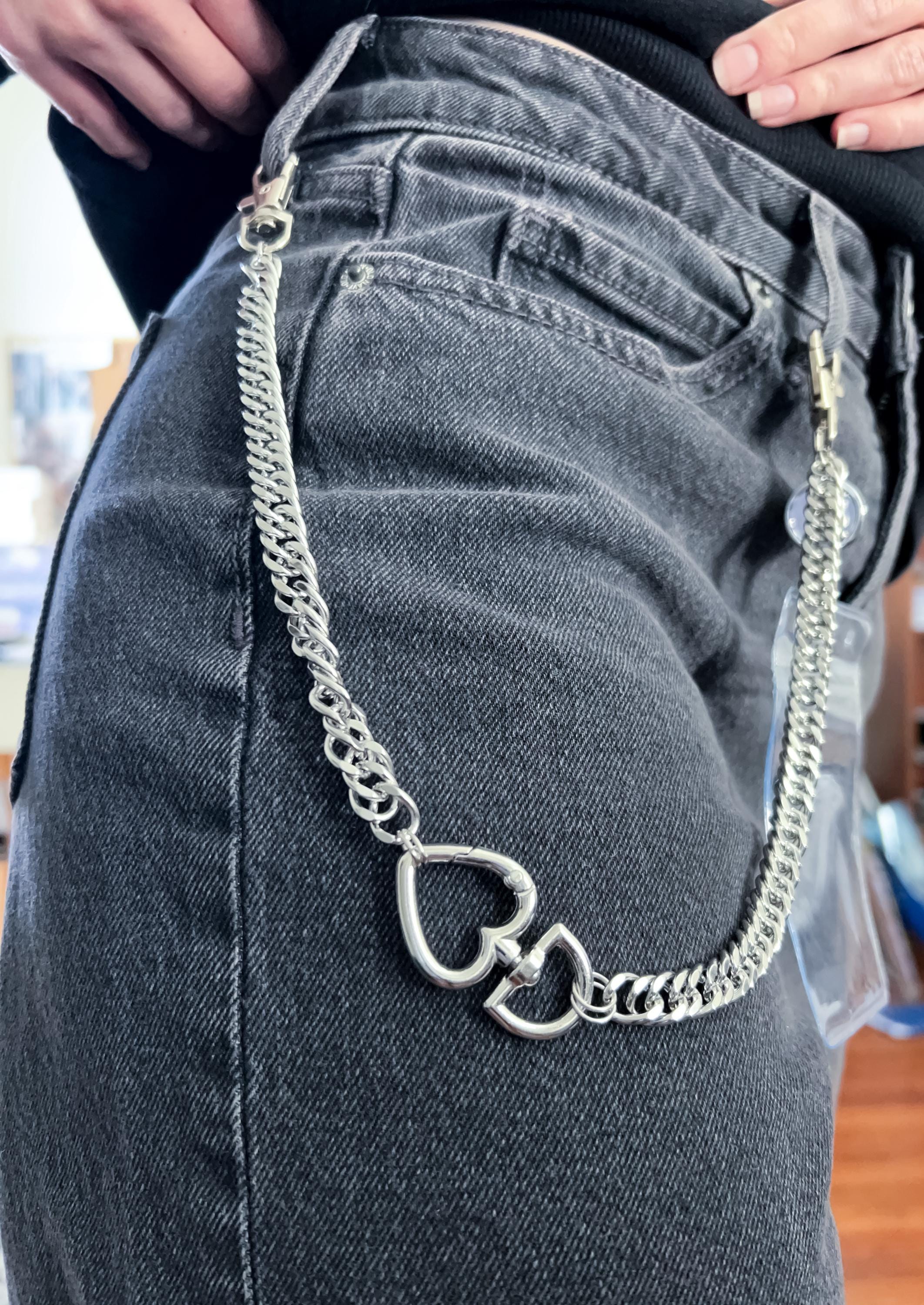 Heart Carabiner ID Badge Holder Pants Chain