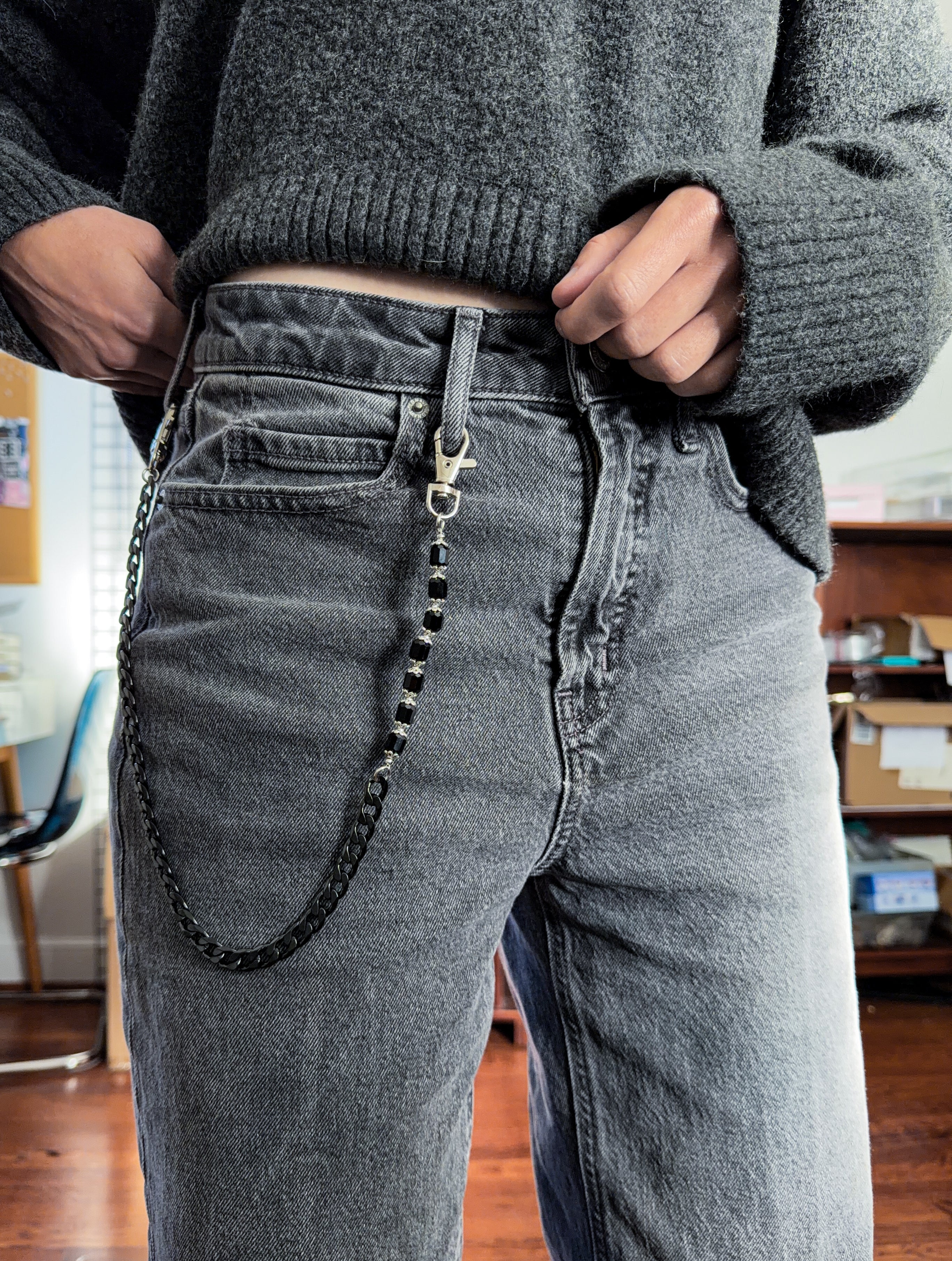 Onyx Beaded Pants Chain