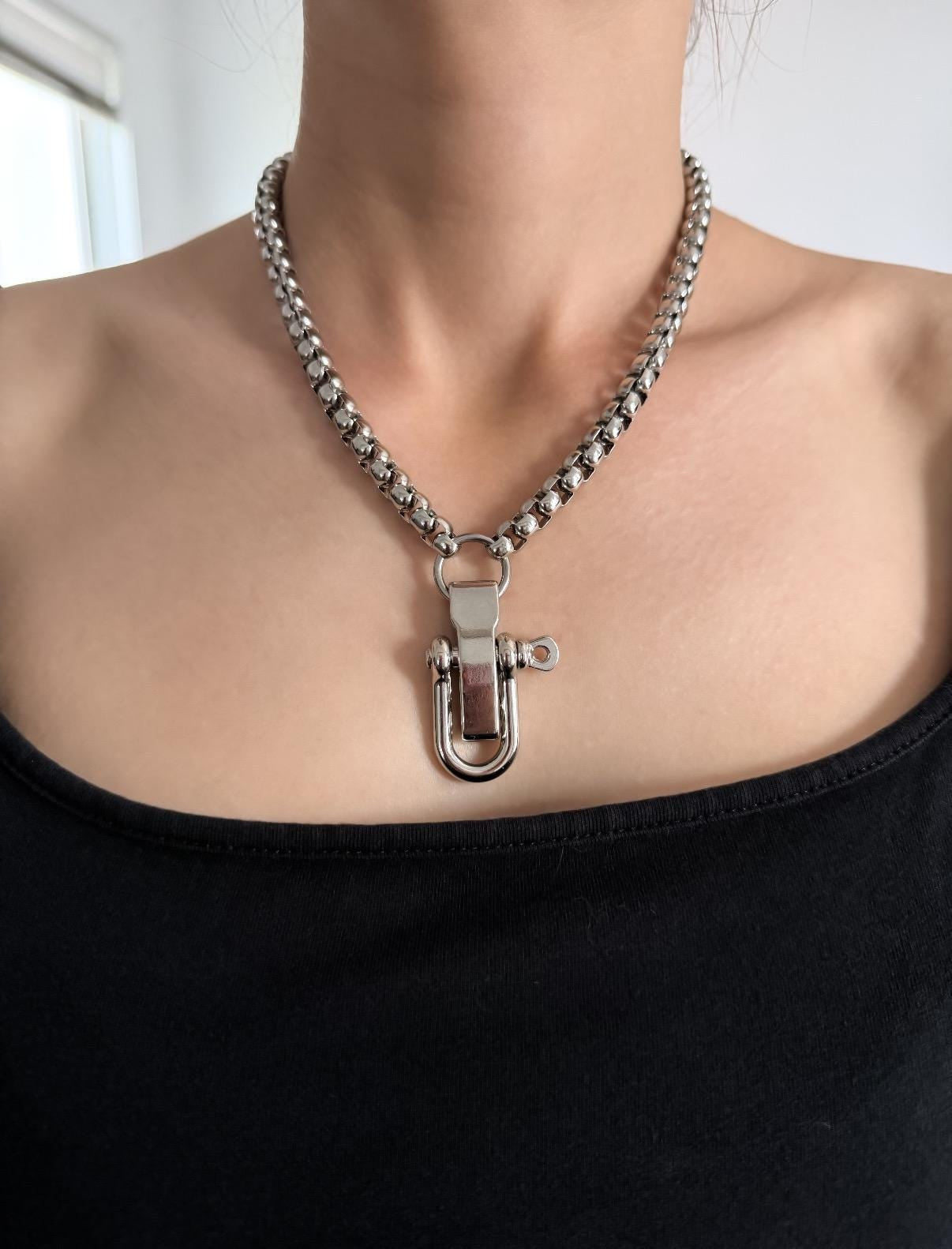 Industrial Clasp Pendant Necklace