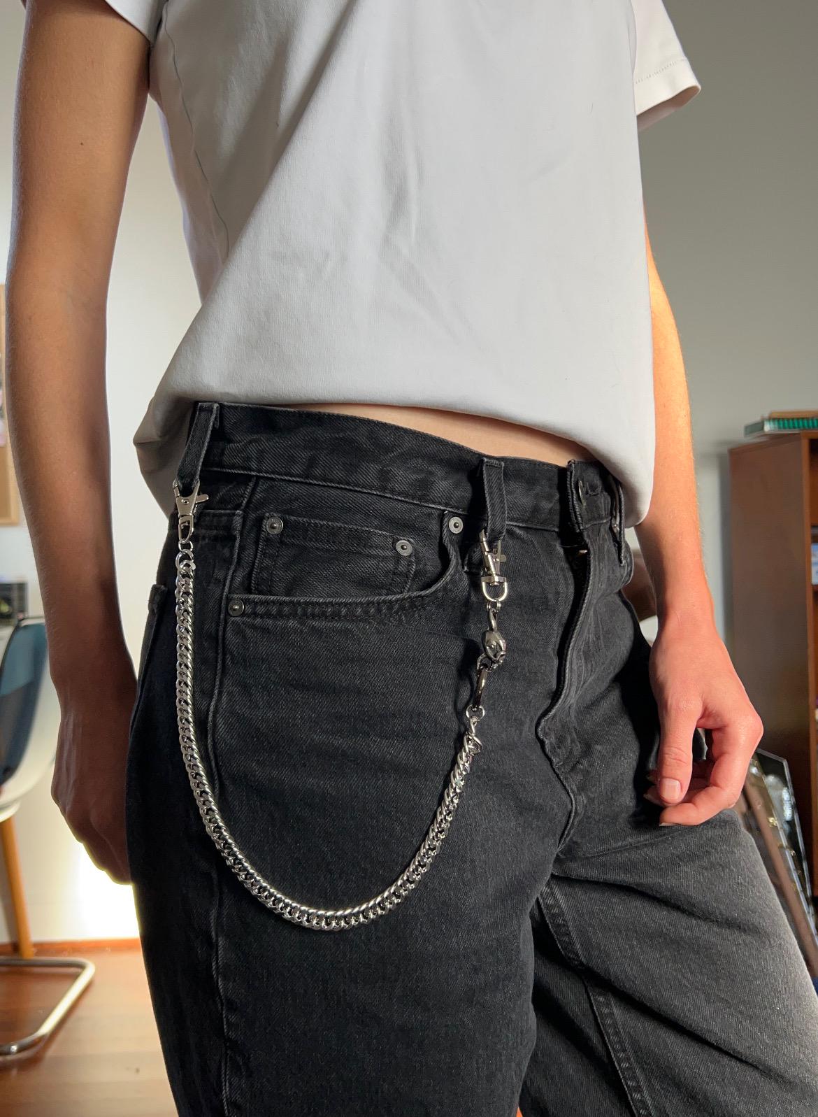 Skull Charm Belt Loop Pants Chain