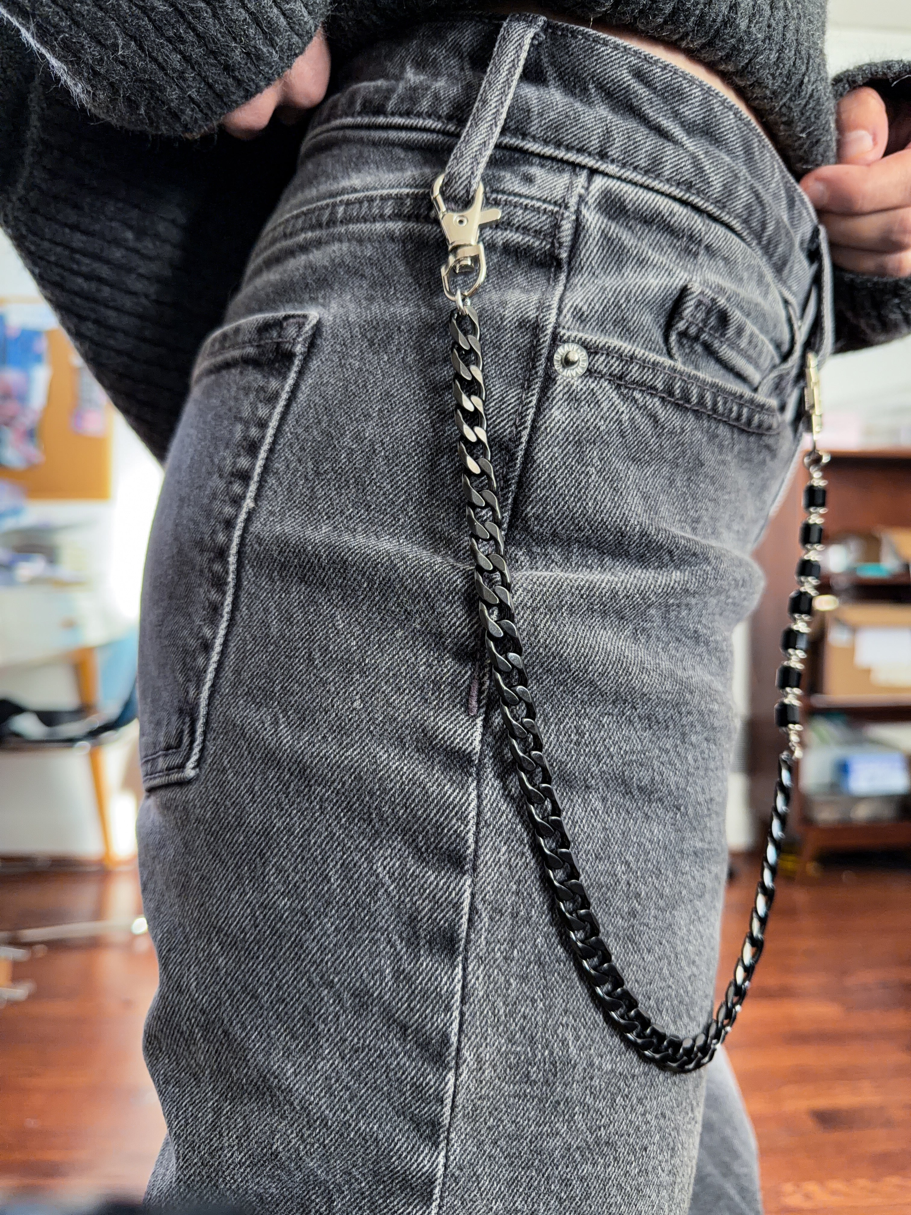 Onyx Beaded Pants Chain