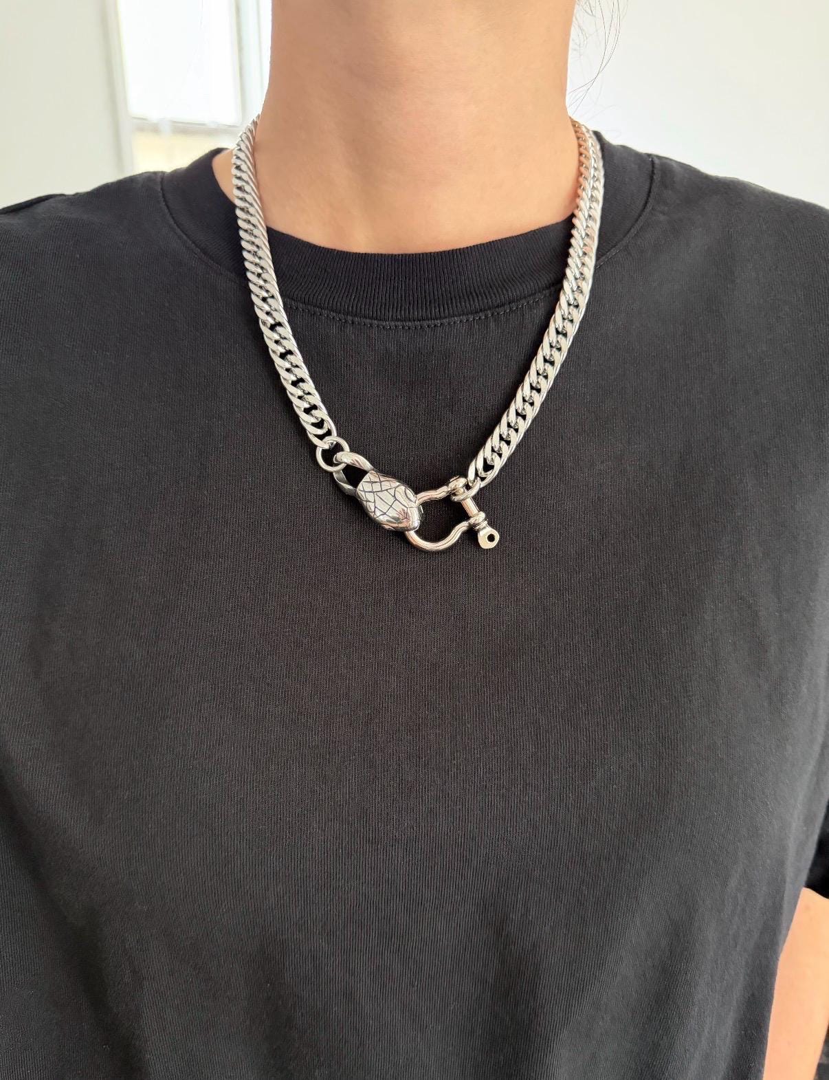 Snake Charm Industrial Chain Necklace