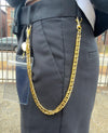 Gold Pants Chain ID Badge Holder