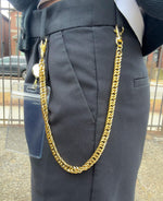 Gold Pants Chain ID Badge Holder