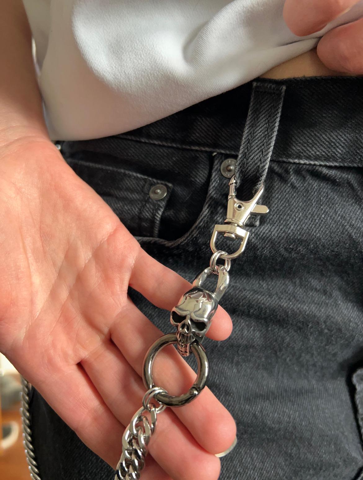 Skull Charm Belt Loop Pants Chain