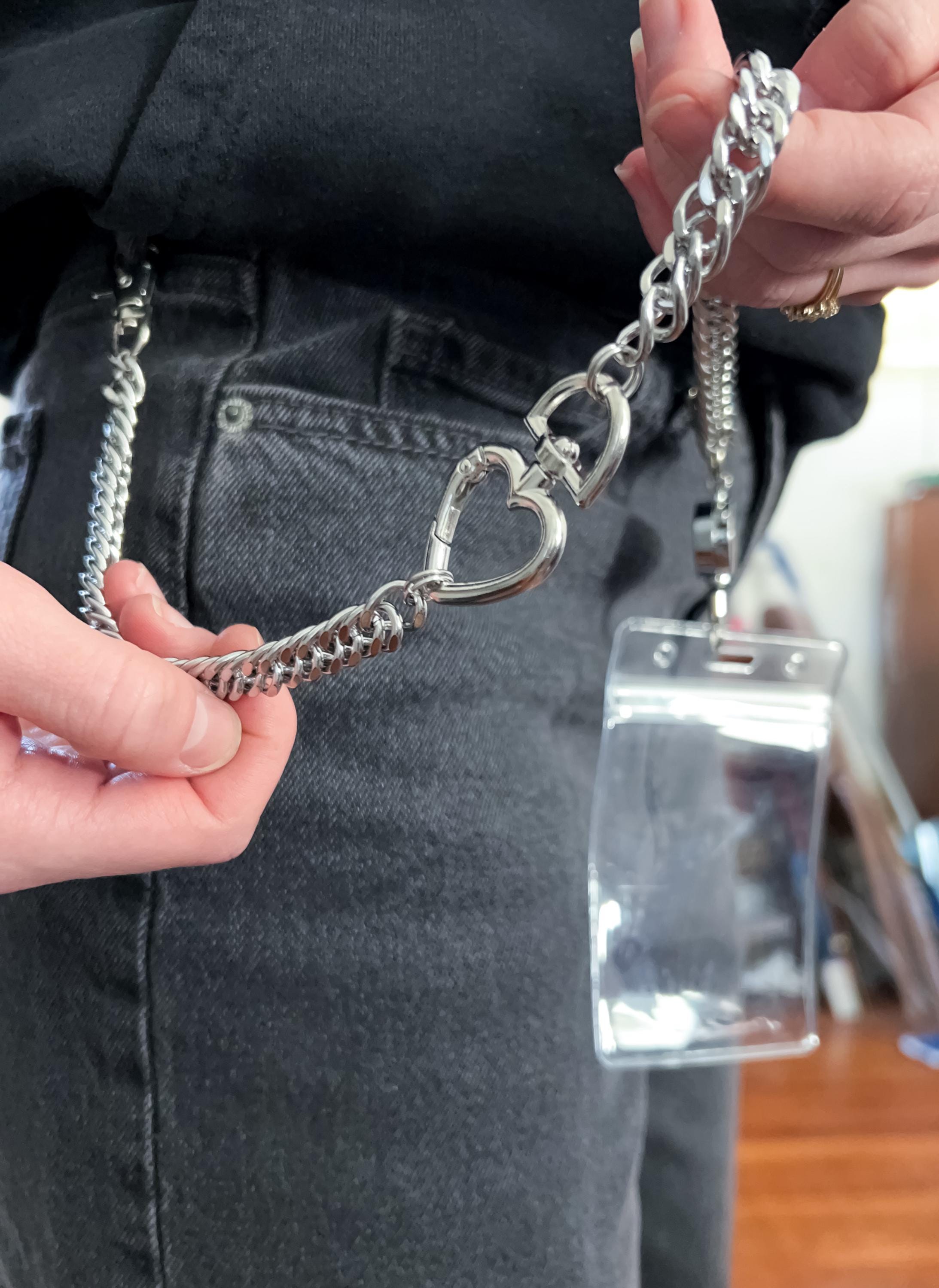 Heart Carabiner ID Badge Holder Pants Chain