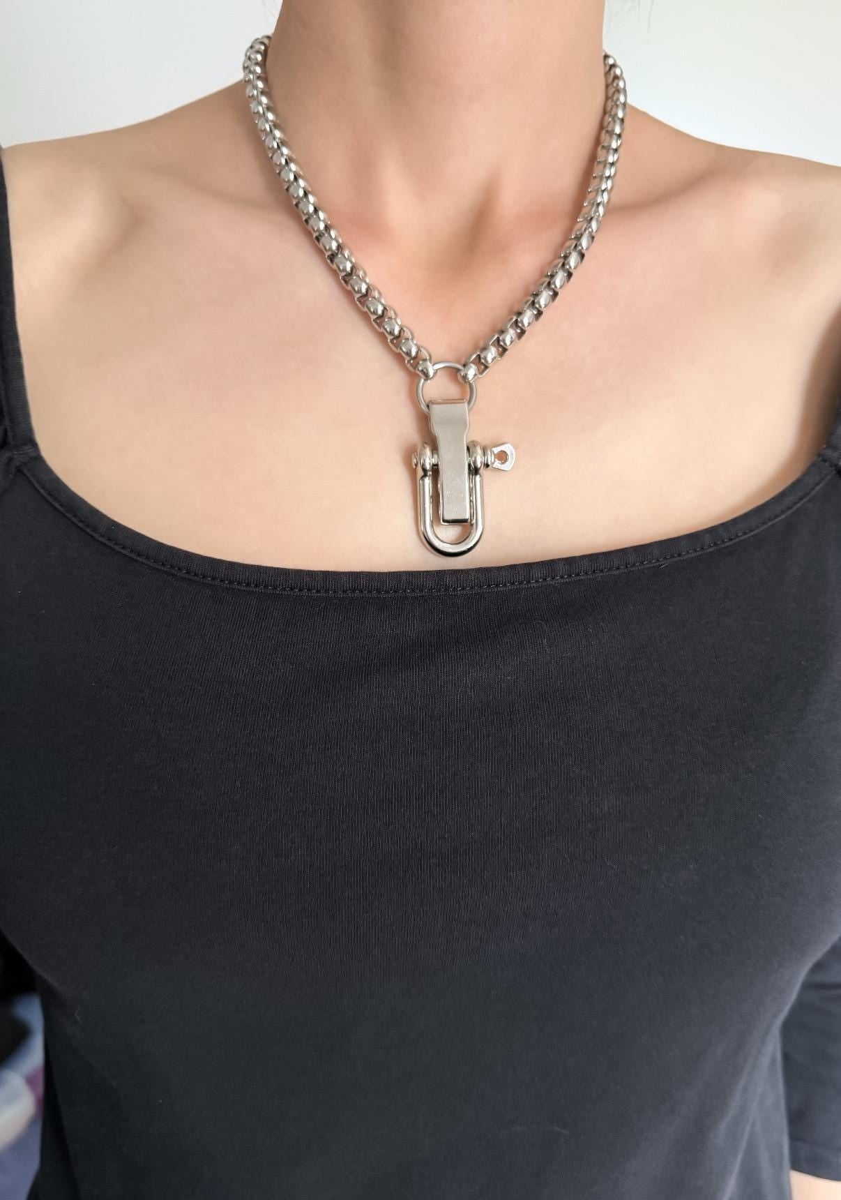 Industrial Clasp Pendant Necklace