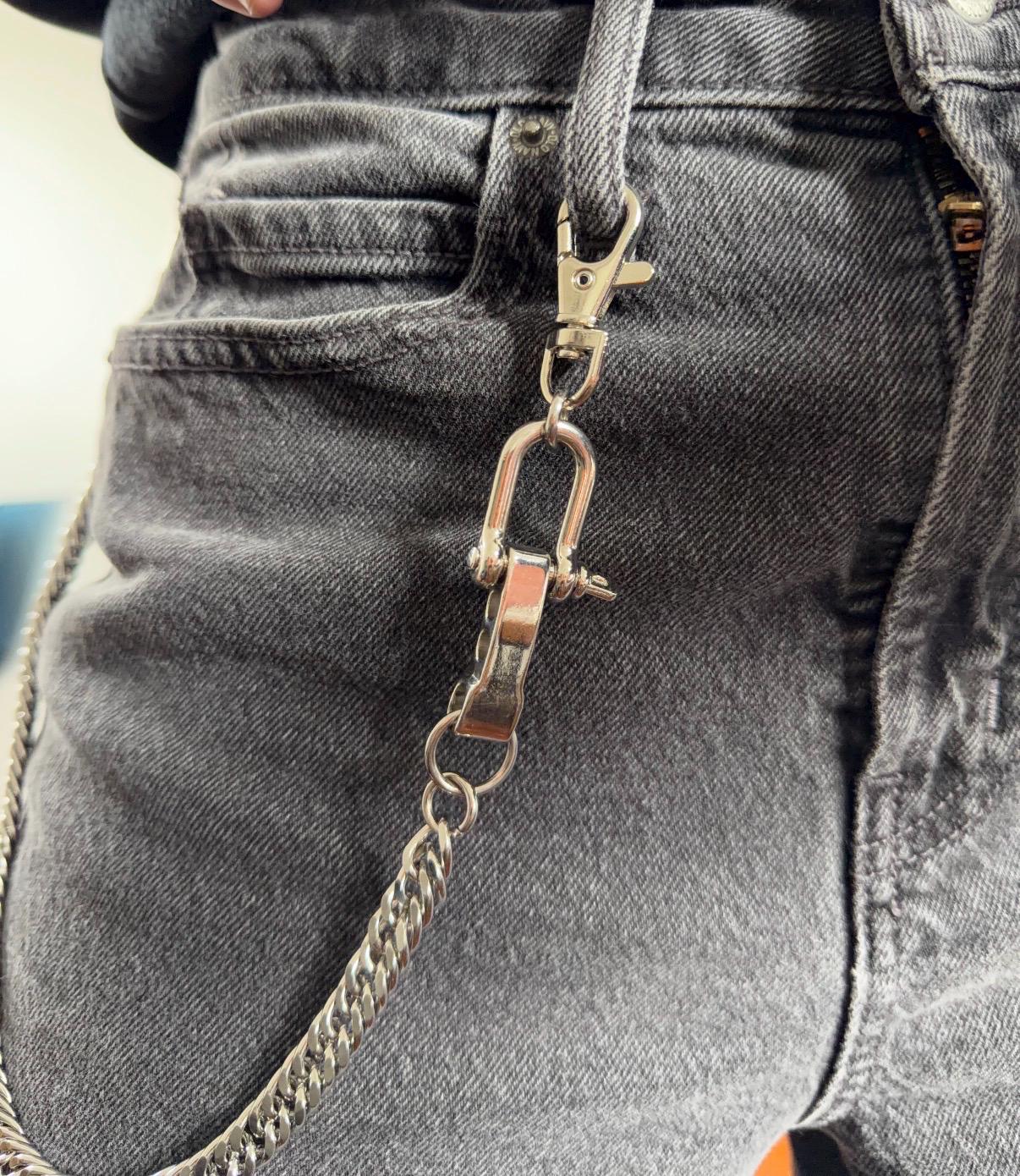 Industrial Curb Chain Belt Loop Pants Chain