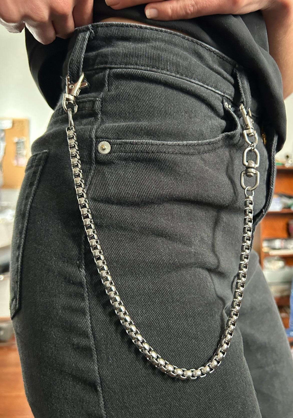 Snake Chain Belt Loop Pants Chain