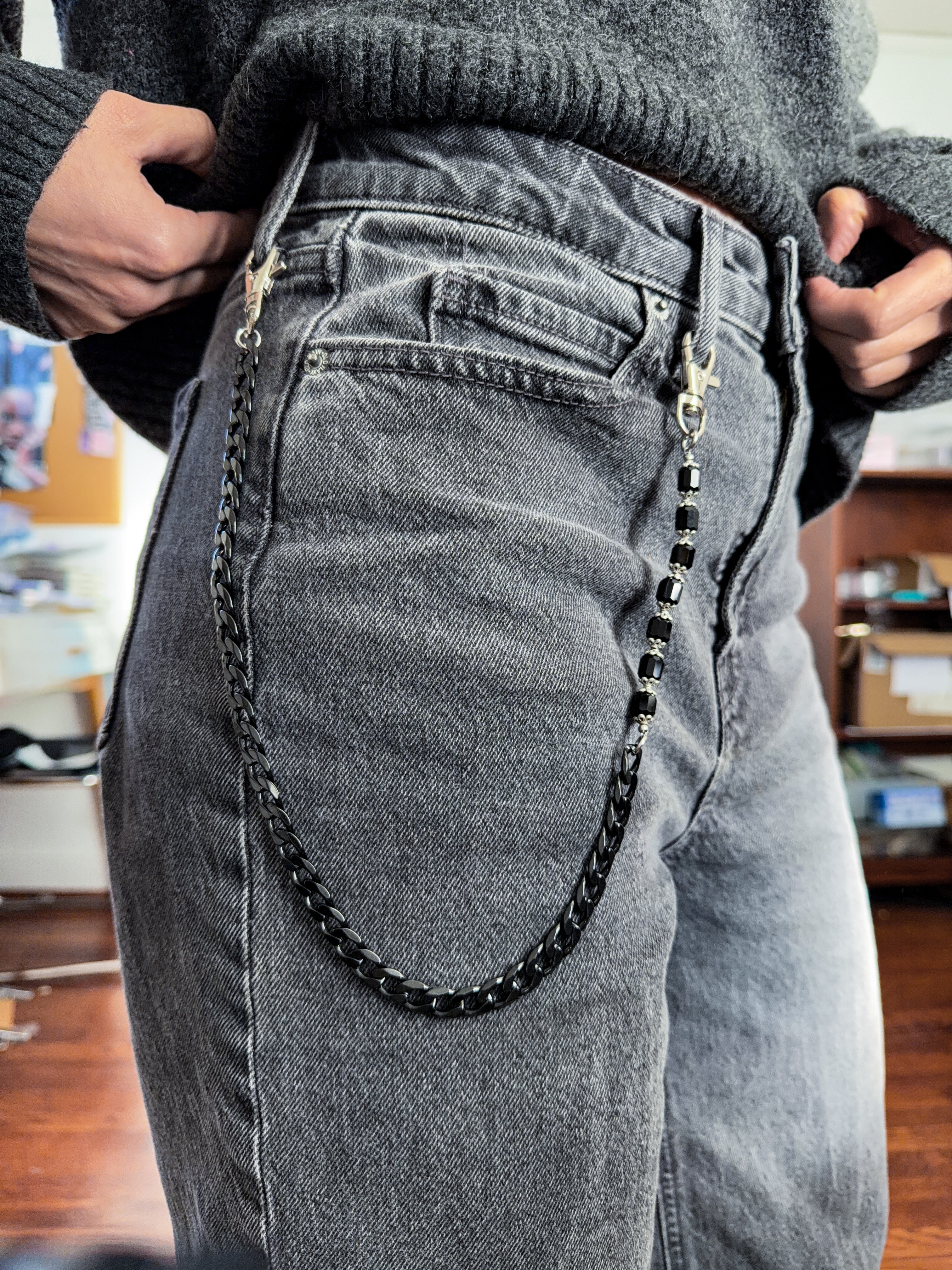 Onyx Beaded Pants Chain