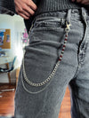 Oxblood and Onyx Beaded Pants Chain