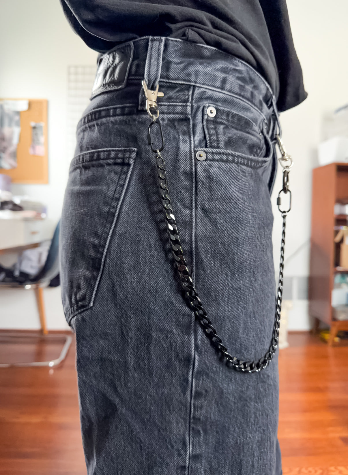 Black Carabiner Pants Chain