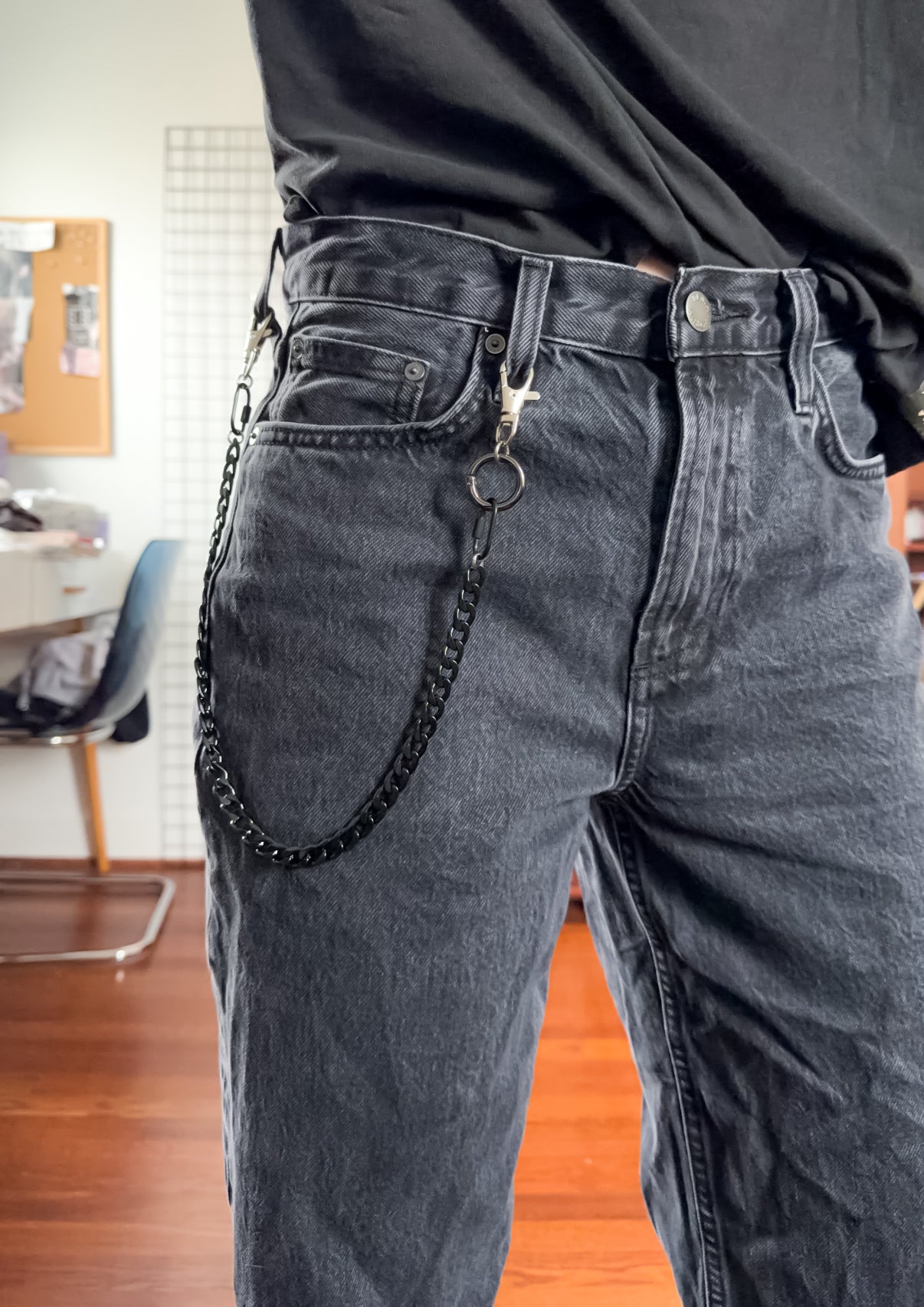 Black Carabiner Pants Chain