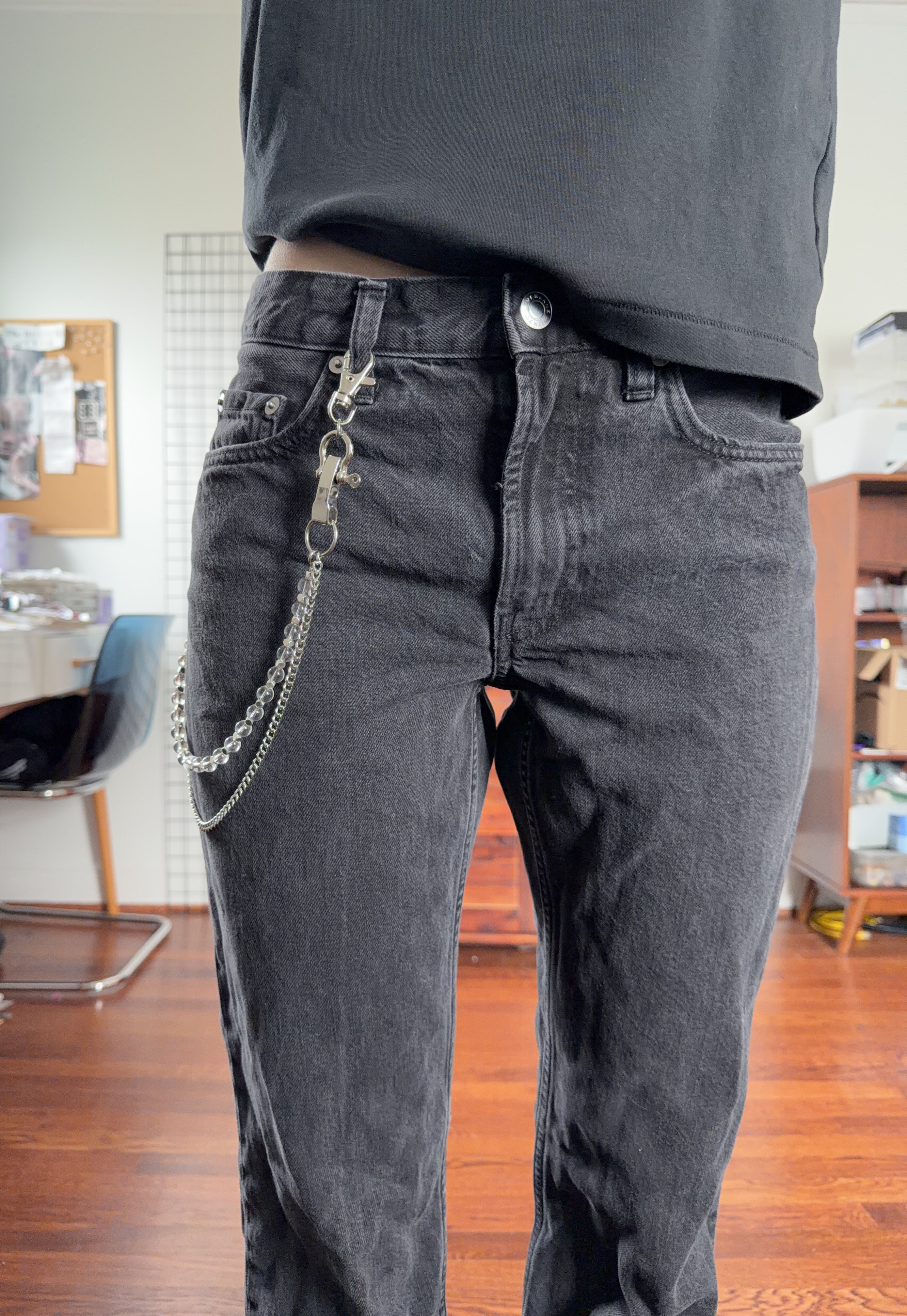 Clear Beaded Layered Pants Chain