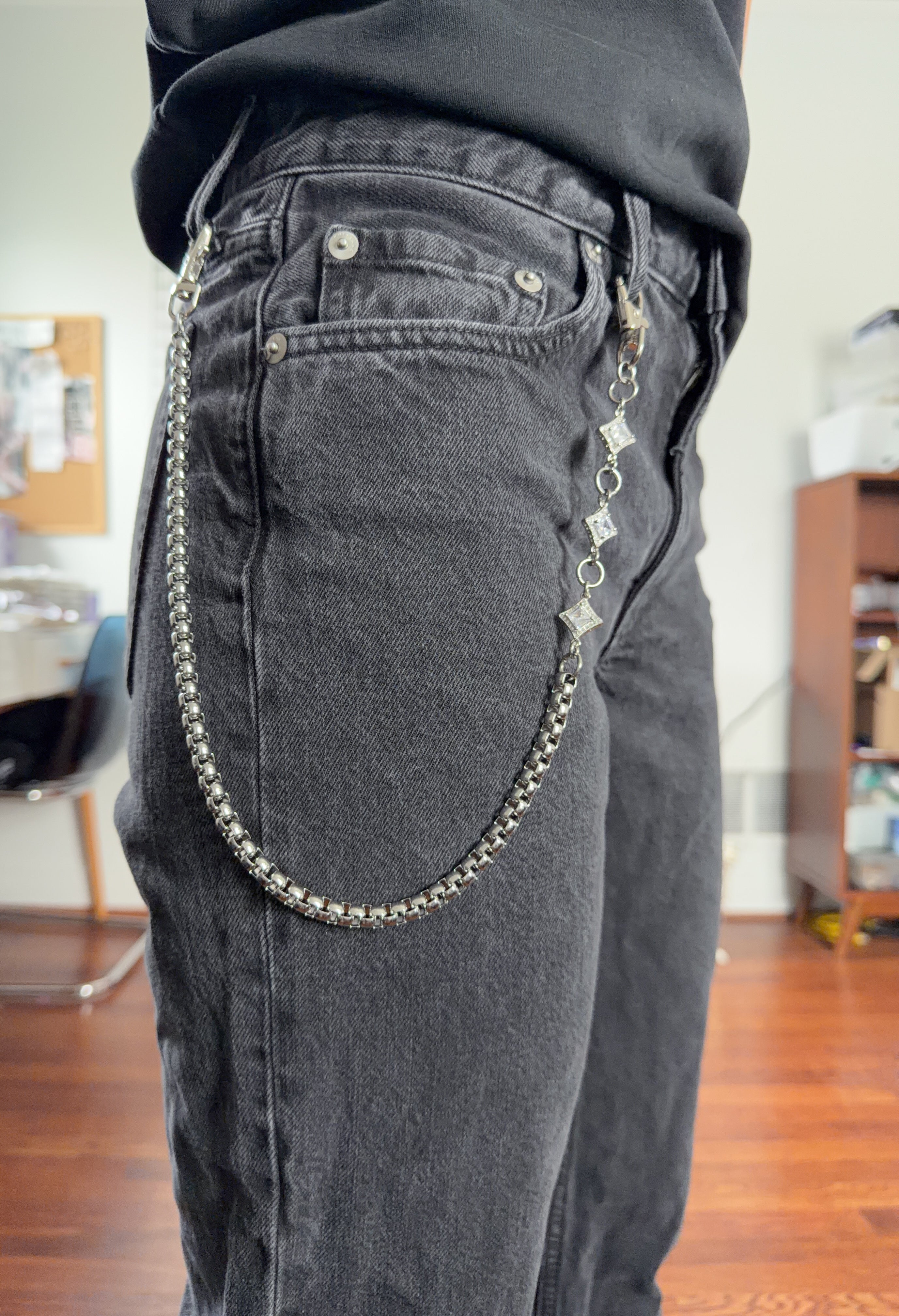 Glam-Grunge Rhinestone Pants Chain