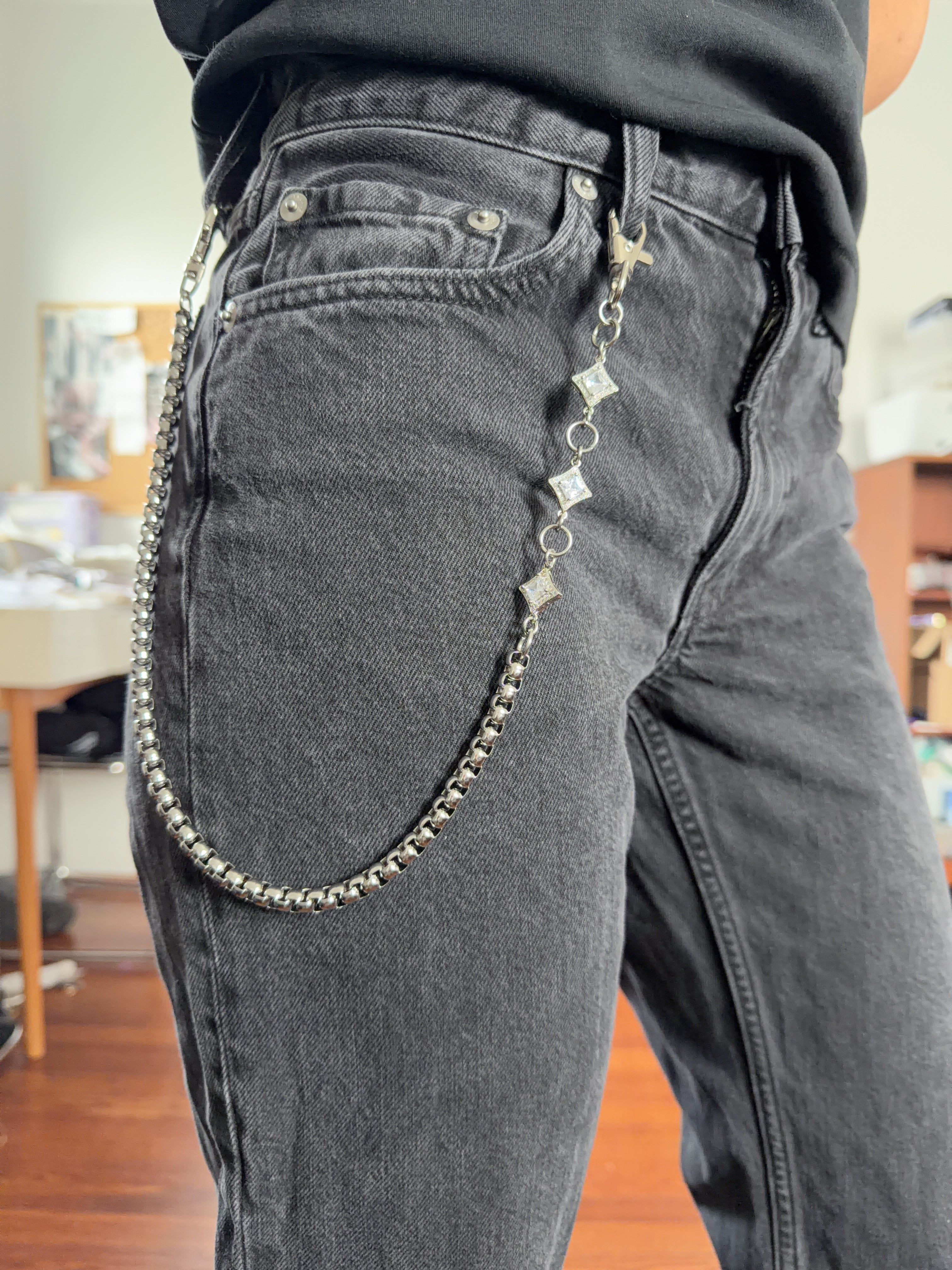 Glam-Grunge Rhinestone Pants Chain