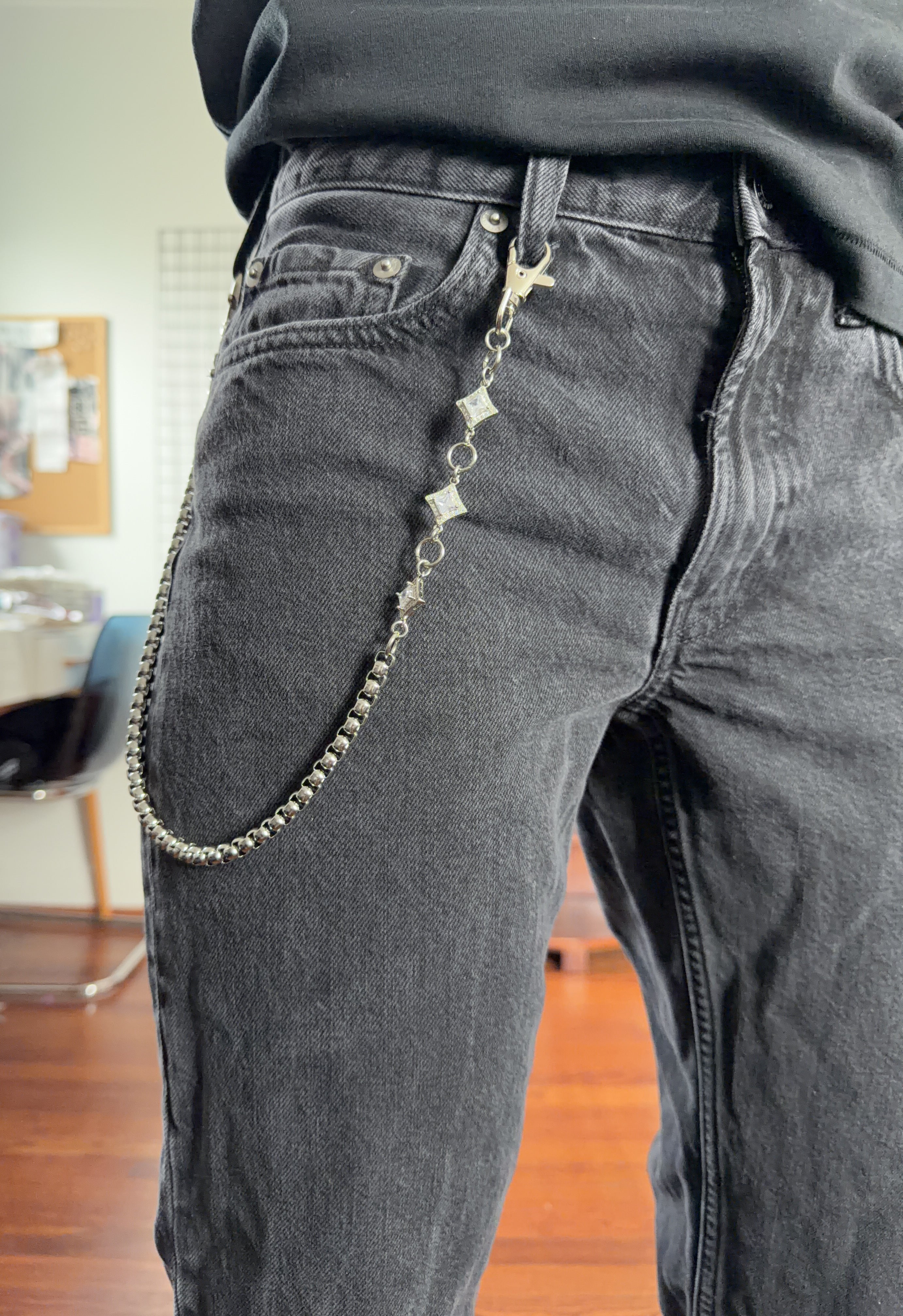 Glam-Grunge Rhinestone Pants Chain