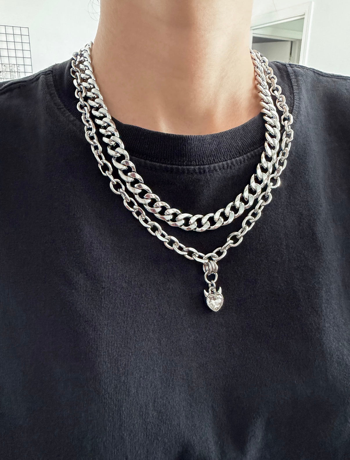 Layered Devil Heart Charm