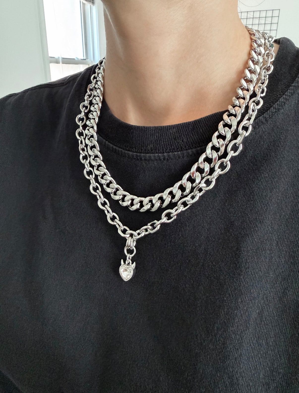 Layered Devil Heart Charm
