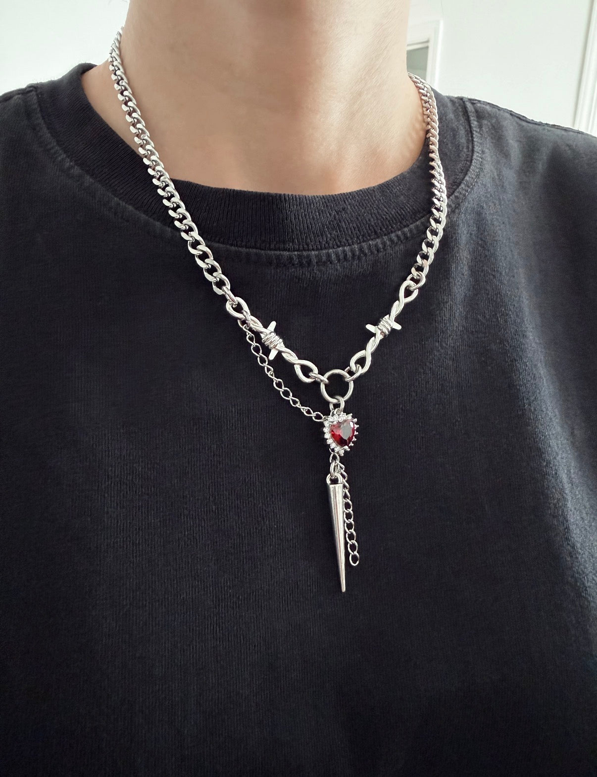 Scarlet Spike Necklace