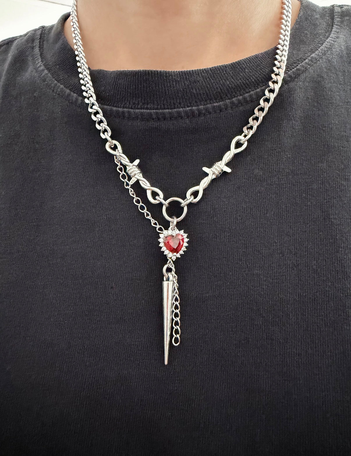 Scarlet Spike Necklace