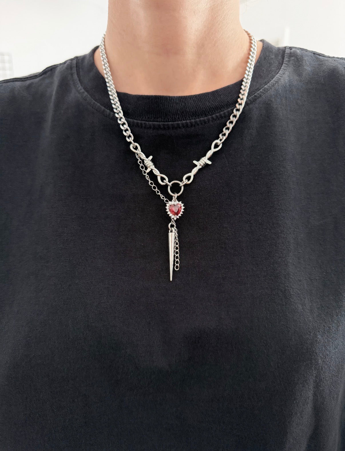 Scarlet Spike Necklace
