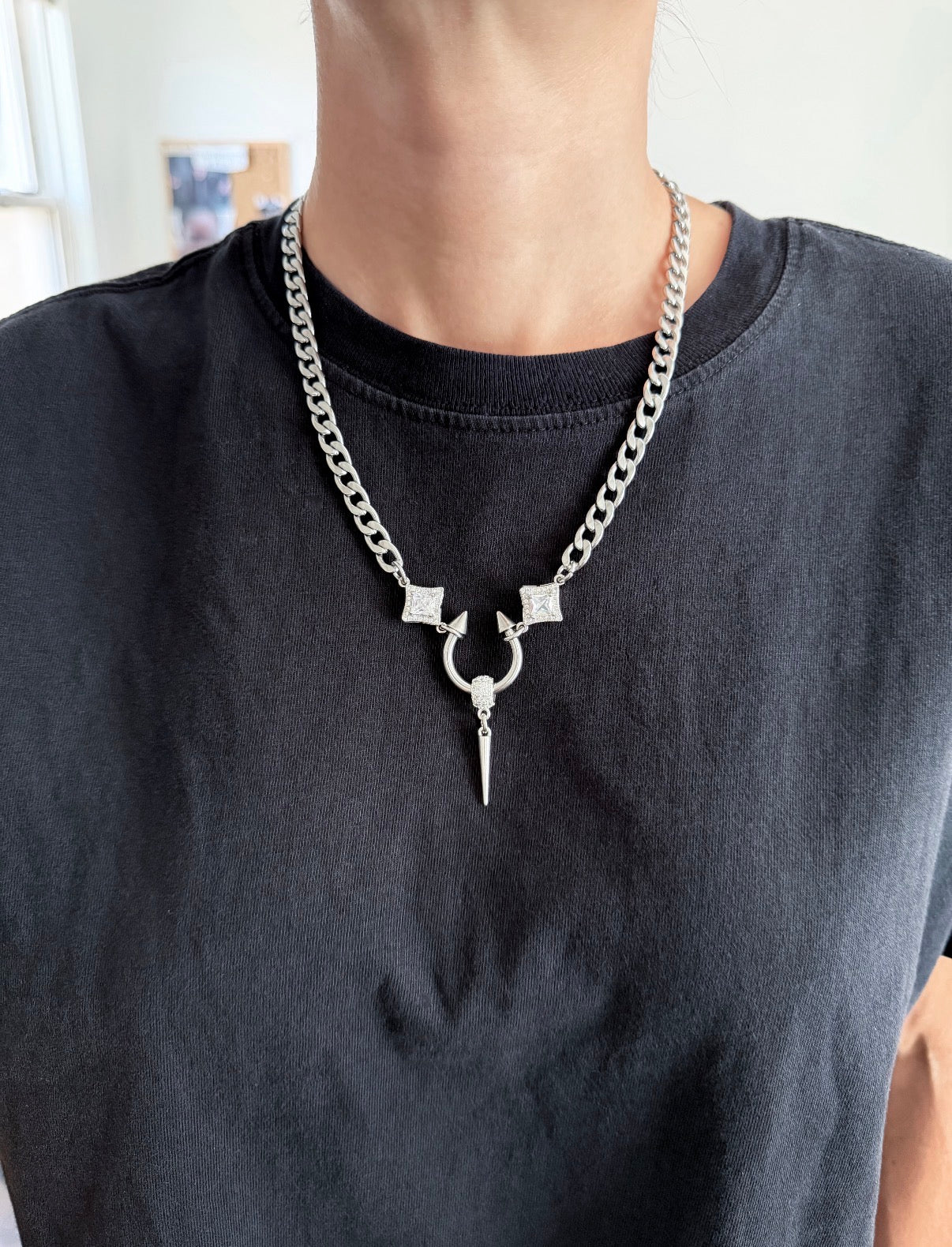 Glam Grunge Spike Necklace