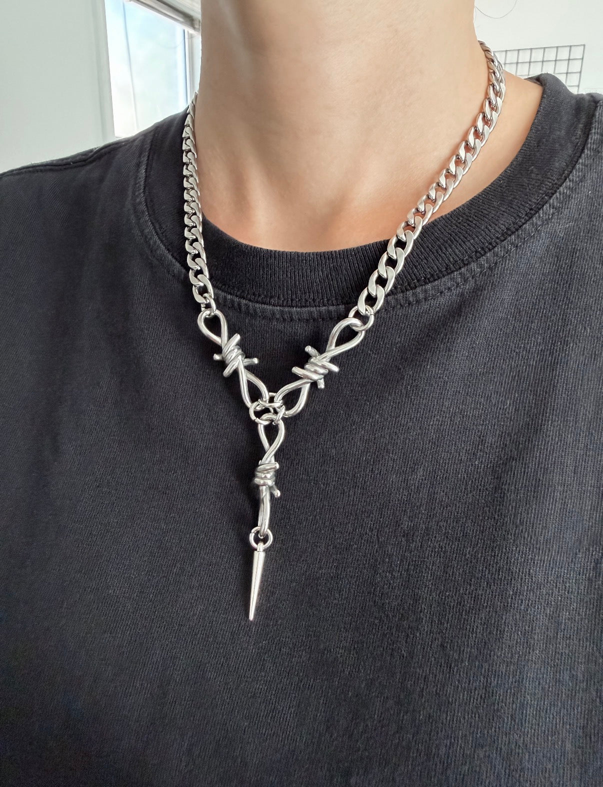 Barbell Lariat Necklace