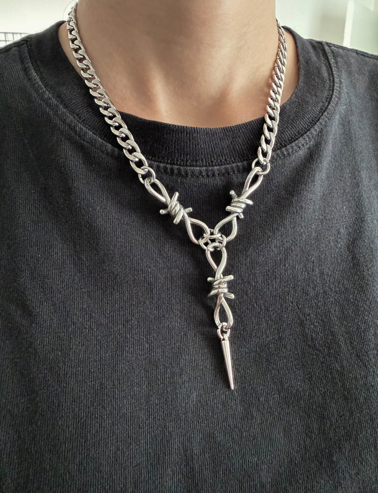 Barbell Lariat Necklace