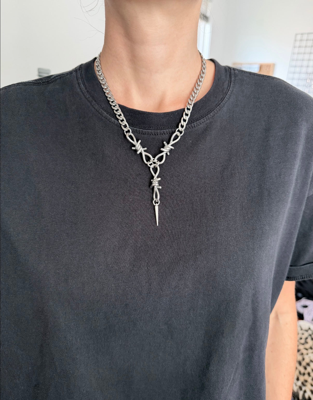 Barbell Lariat Necklace
