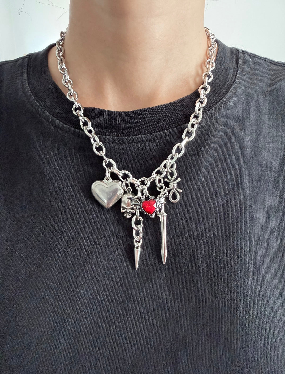 Hearts and Horror Charm Necklace