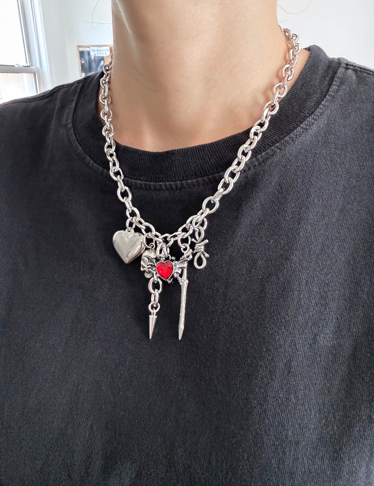 Hearts and Horror Charm Necklace