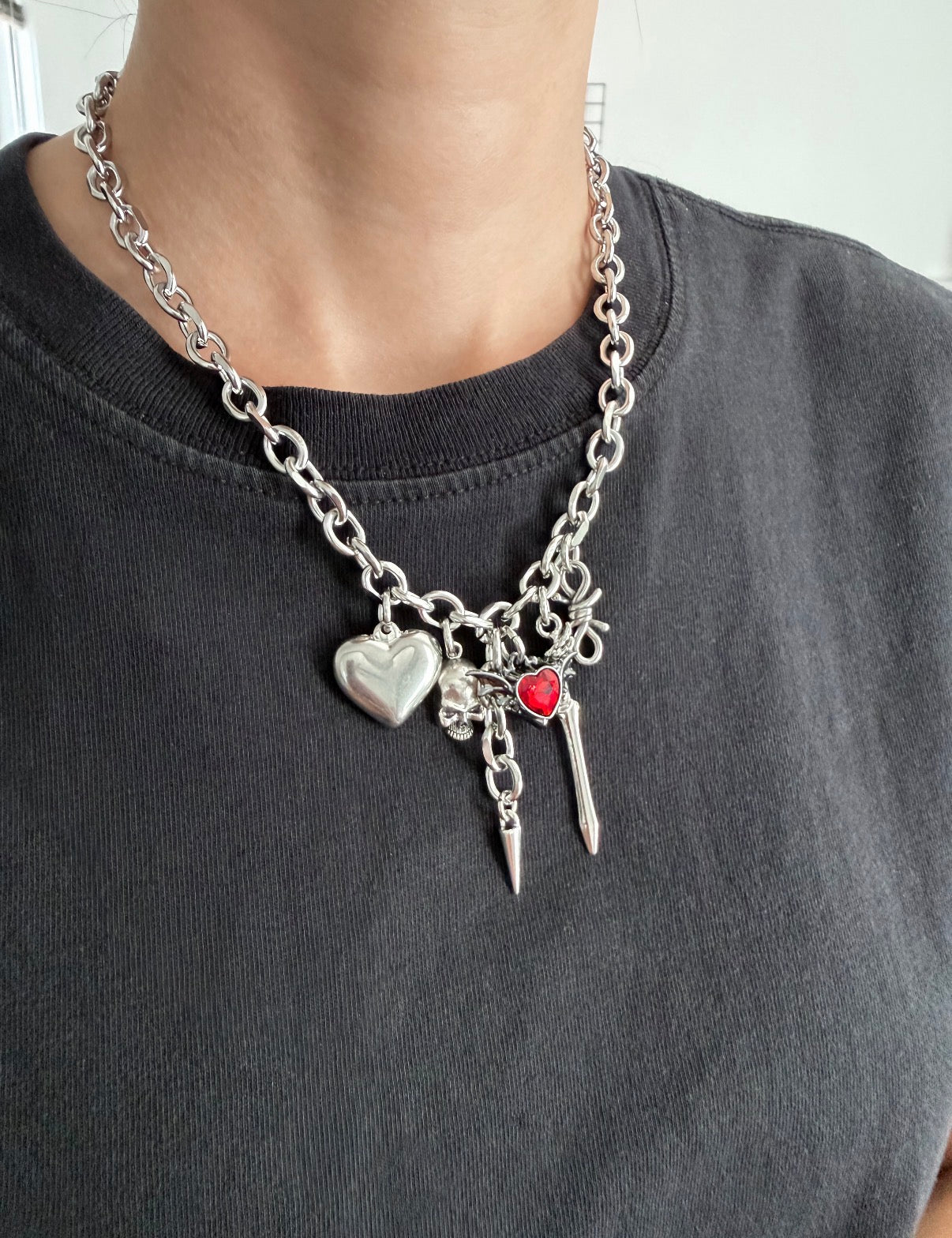 Hearts and Horror Charm Necklace