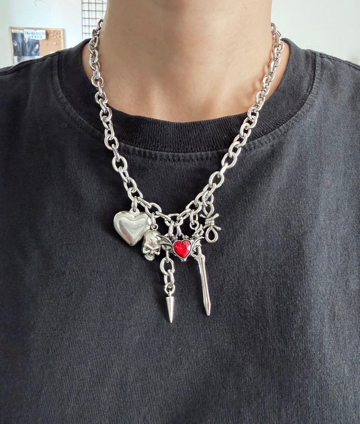 Hearts and Horror Charm Necklace
