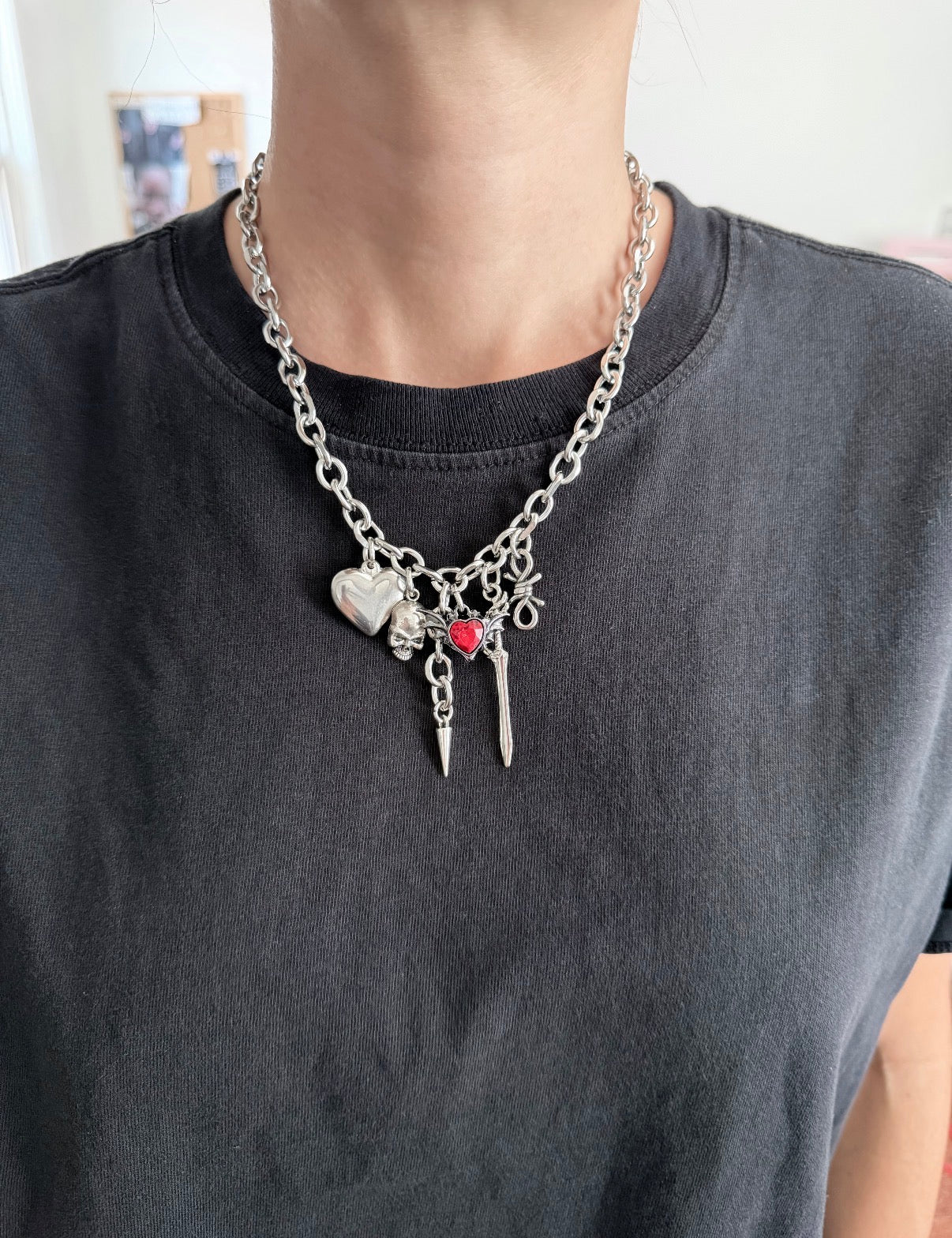 Hearts and Horror Charm Necklace