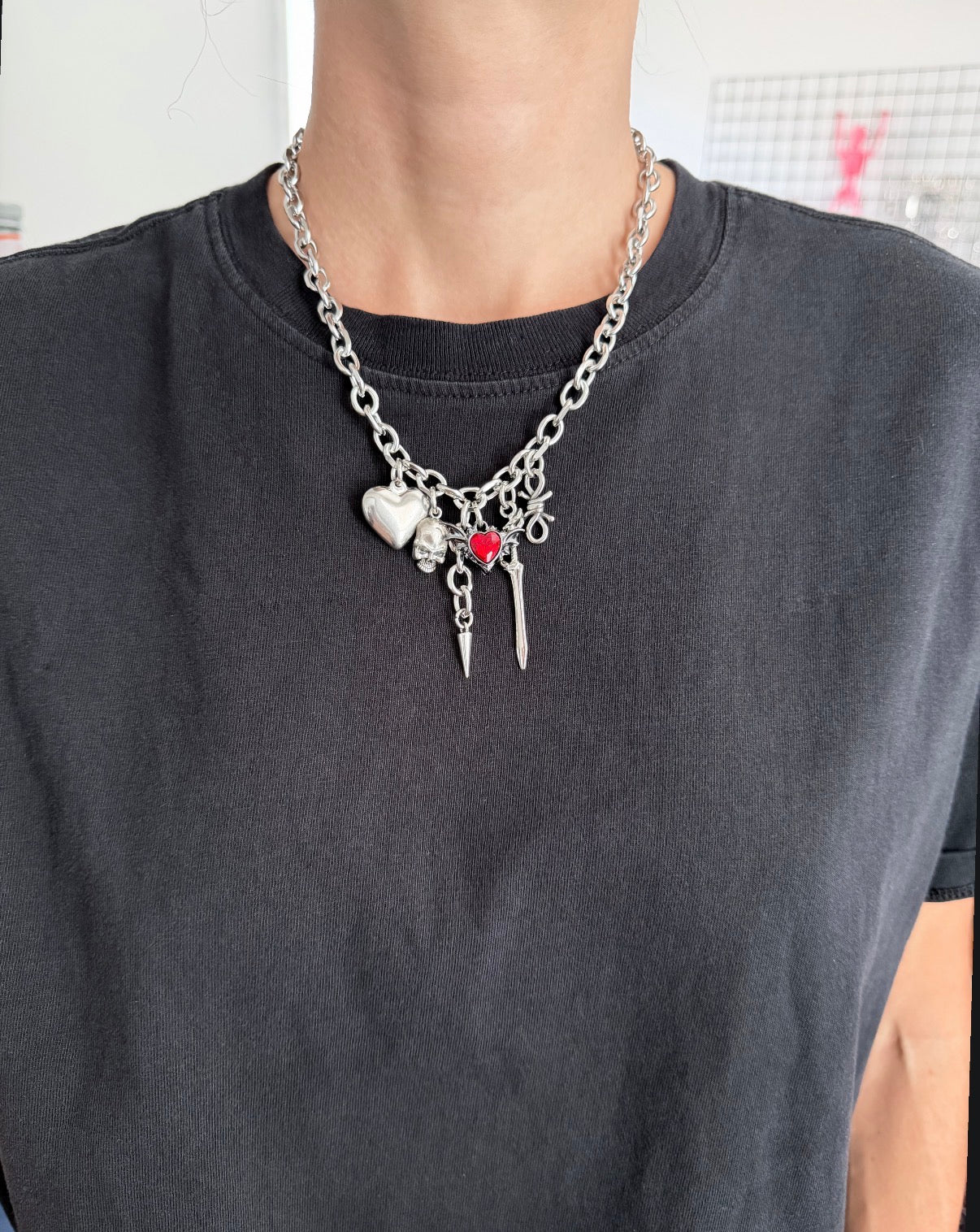Hearts and Horror Charm Necklace