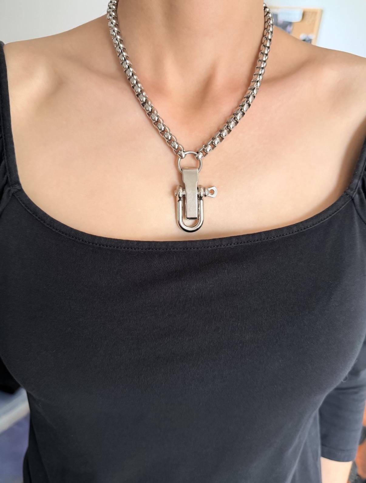 Industrial Clasp Pendant Necklace