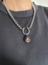 Spiked Horseshoe Barbell Skull Dice Necklace